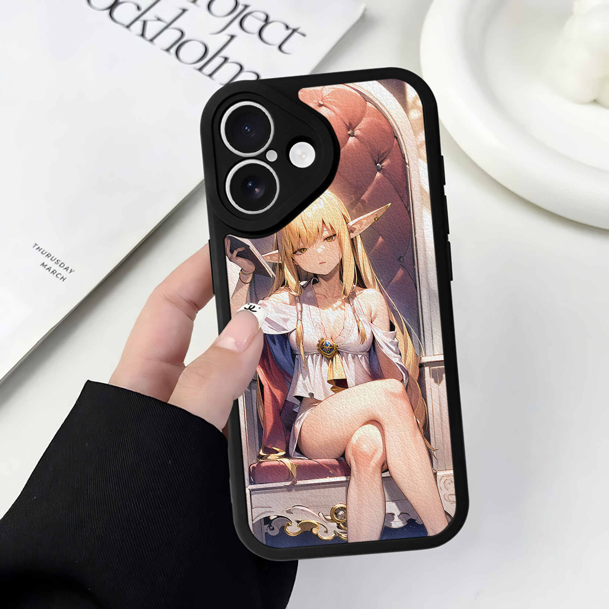 （画像用） 葬送のフリーレン Frieren 【iPhone 16シリーズ対応】シリコンスマホケース（レザー調） 材質：シリコン